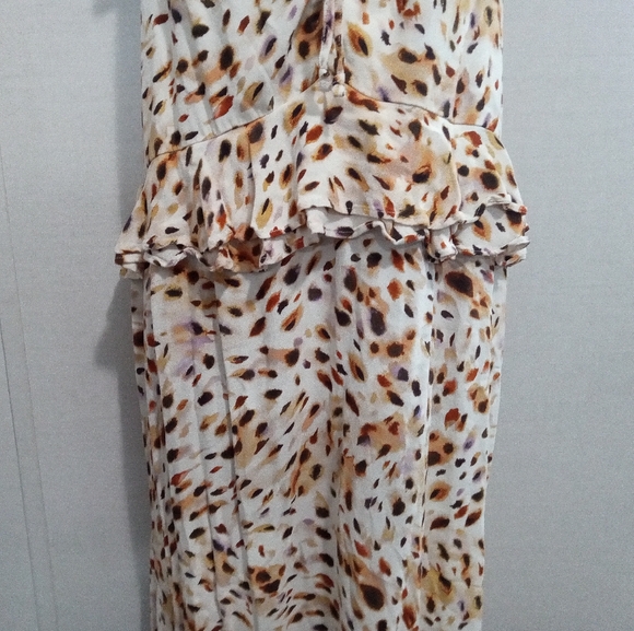 Sofia Vergara Dress XL Maxi Spotted Blousen Style Queen Anne Neckline  Travel - Picture 5 of 14